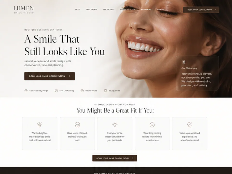 Cosmetic Dentistry Booking, Websites