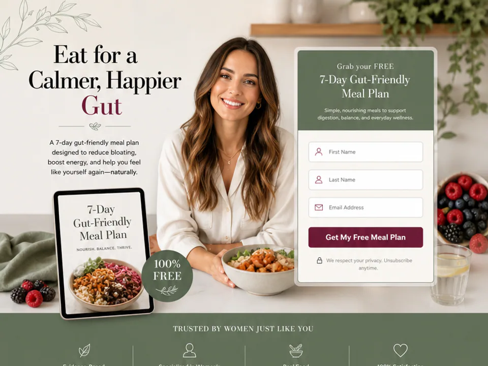 Gut Health Meal Plan Opt-in, Funnels