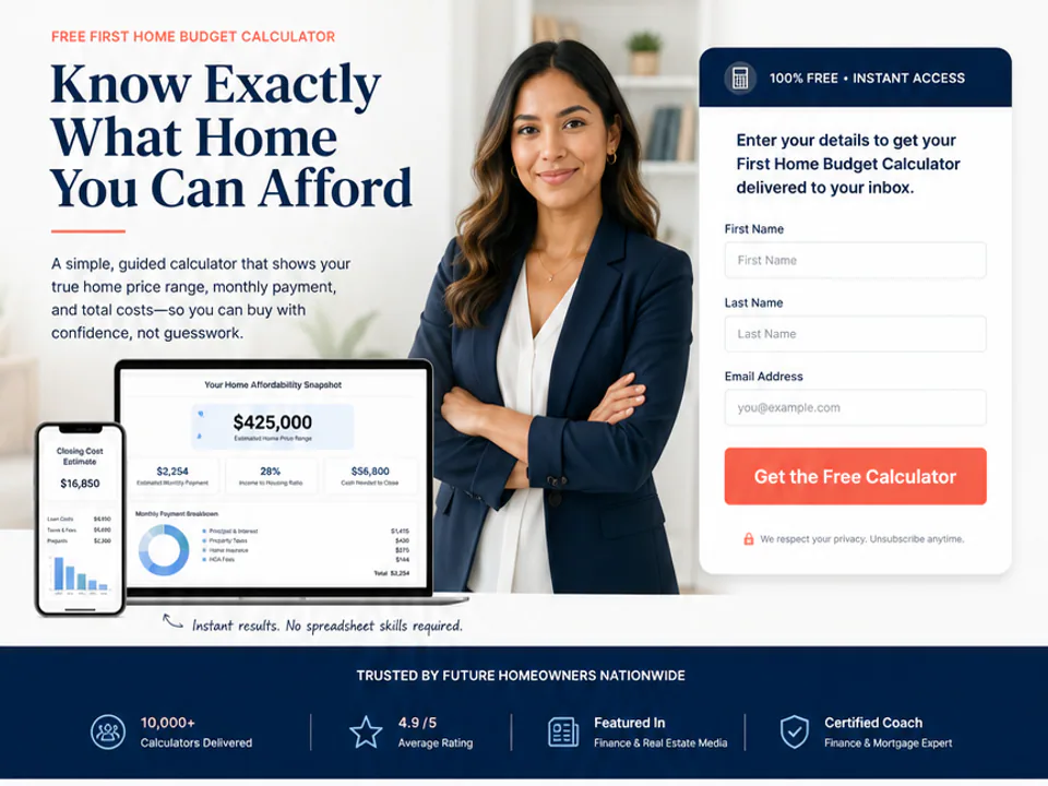 First Home Budget Calculator Opt-in, Funnels