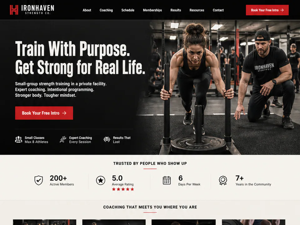 Boutique Gym Website, Websites