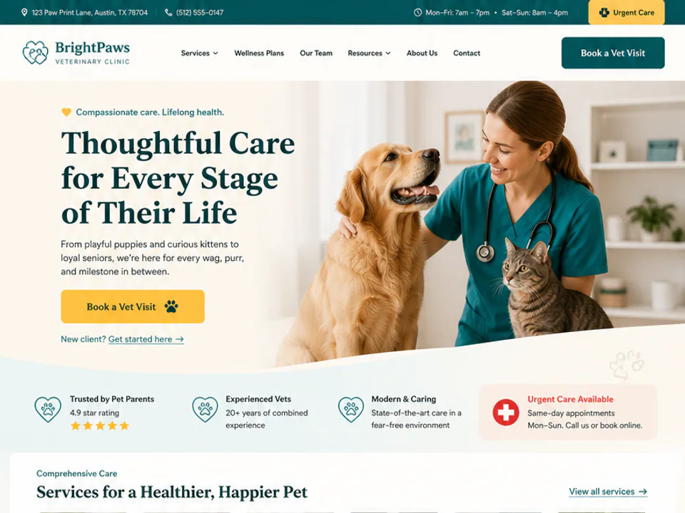 Veterinary Clinic Website, Websites