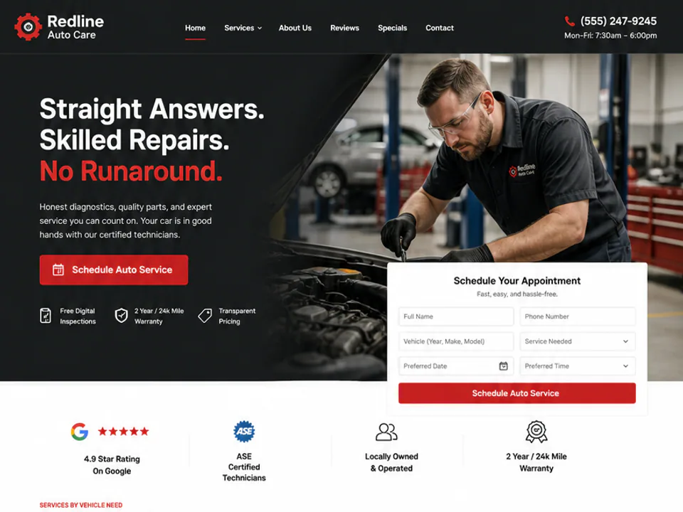 Auto Repair Shop Website, Websites