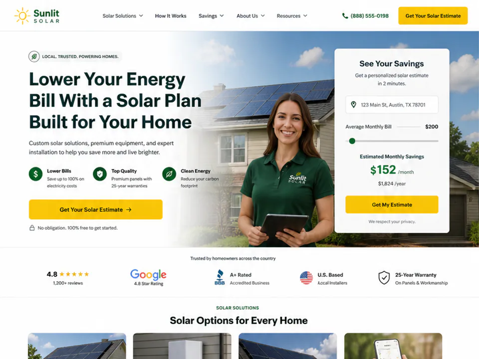 Solar Energy Installer Website, Websites