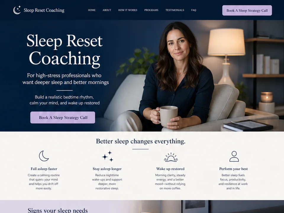 Sleep Coach Website, Funnels