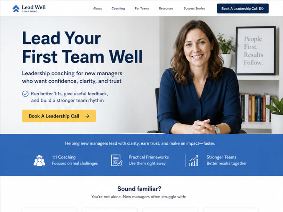 New Manager Leadership Coach Website, Websites