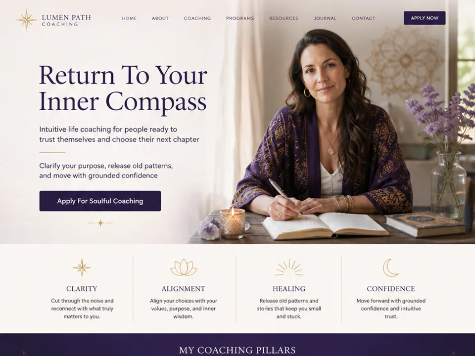 Spiritual Life Purpose Coach Website, Funnels