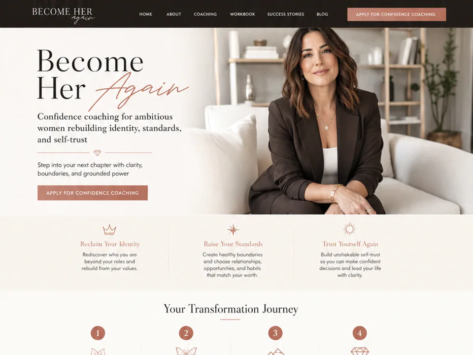 Womens Confidence Coach Website, Funnels