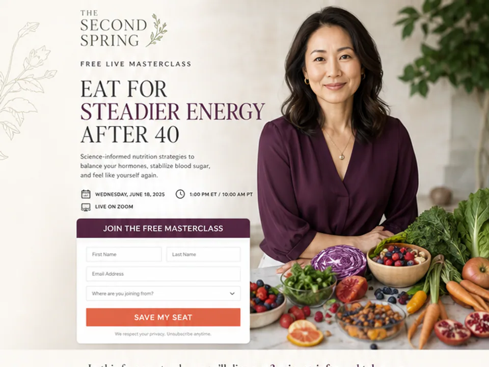 Menopause Nutrition Webinar, Funnels
