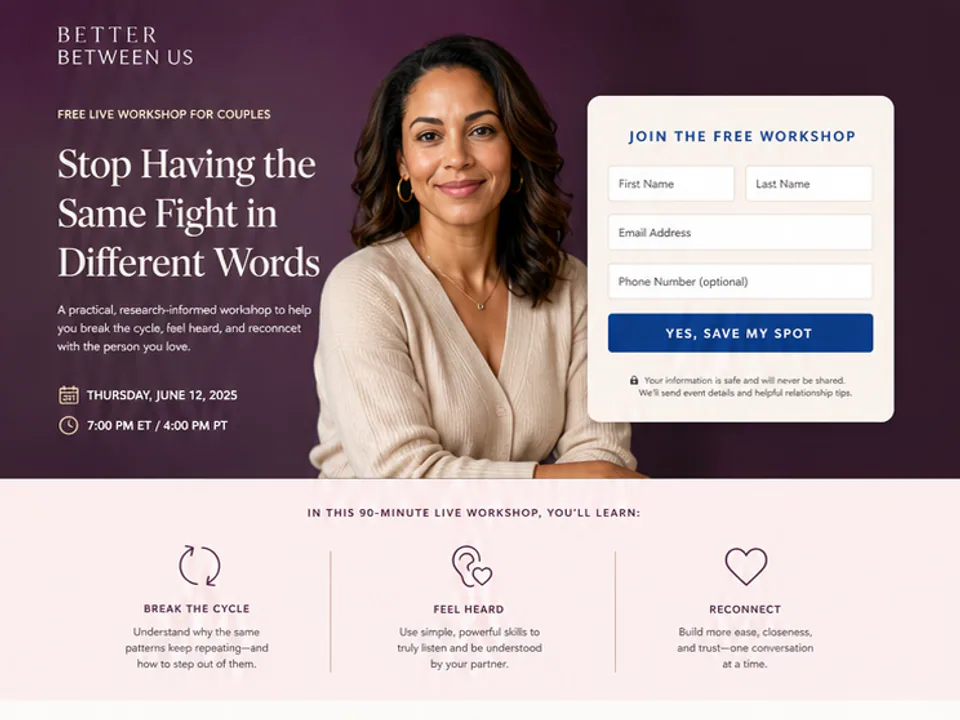 Couples Communication Webinar, Funnels