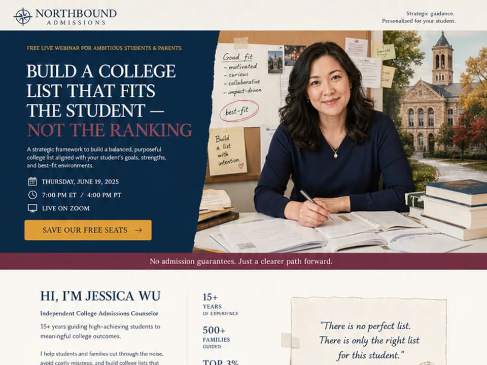 College Admissions Webinar, Funnels