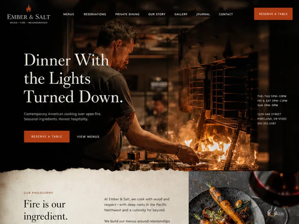 Restaurant Website, Websites