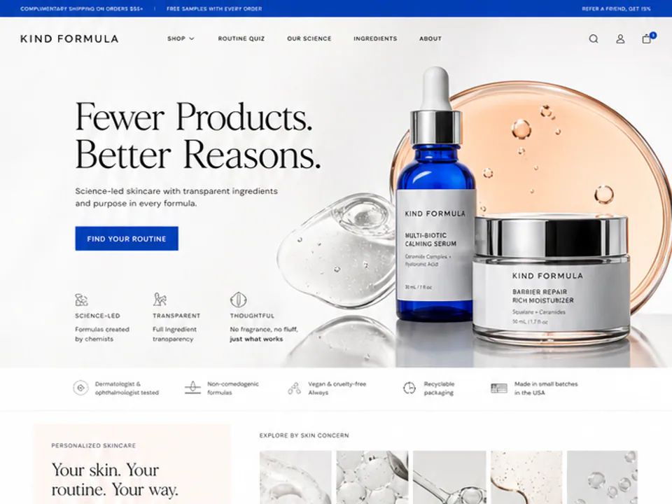 Skincare Brand Website, Websites